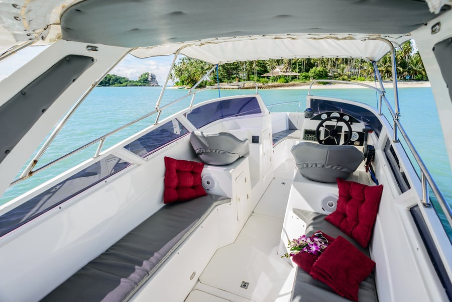 Luxury private speed boat interior